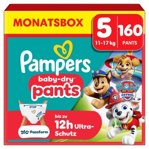 Pampers Pantaloni Baby-Dry Paw Patrol, 160 buc, 11kg-17kg