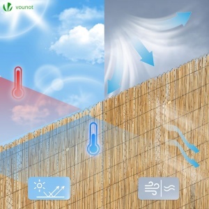 Panou de protectie din stuf VOUNOT 140x600 cm, natural, rezistent la intemperii - Img 7