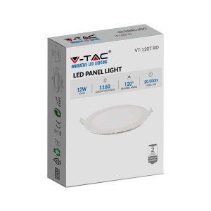 Panou LED V-TAC Runde 12W 1160lm 2700K Alb - Eficienta Energetica, Design Elegant - Img 4