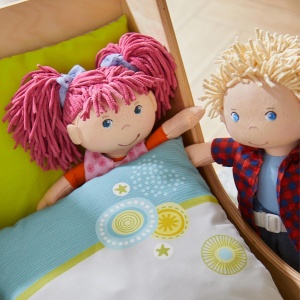 Papusa HABA Lilli-Lou Papusa din material moale, 30 cm, cu imbracaminte si par - Img 6