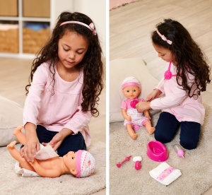 Papusa Simba New Born Baby 38cm cu Accesorii Doctor si Functie de Baut si Udat - Img 6
