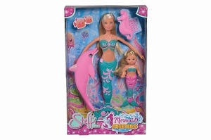Papusa Simba Steffi Love Mermaid Friends cu Evi si Delfin Set de Joaca Subacvatic - Img 7