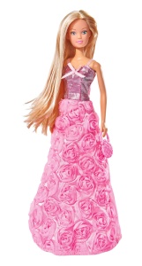 Papusa Steffi Love Gala Princess - Rochie cu trandafiri, 29cm, Simba Toys - Img 2