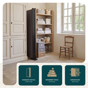 Paravent VOUNOT 4 Panouri Freestanding 228 x 164 cm Anthrazit - Img 5