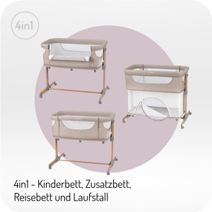Pat multifunctional Momi SMART Bed 4-in-1 cu saltea reglabil pe inaltime pentru bebelusi - Img 4