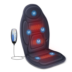 Patura de Masaj Snailax cu Vibreaza si Calorifere pentru Spate si Gat, 6 Motoare, Negru
