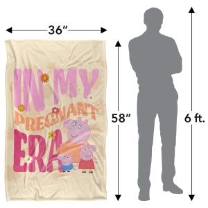 Patura Mummy Pig cu atingere matasoasa, 91 x 147 cm, 300 GSM - Img 3