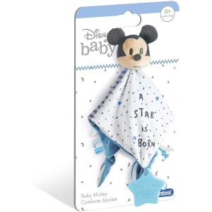 Patura pentru bebelusi Clementoni Baby Mickey, moale, antialergica, cu jucarie - Img 2