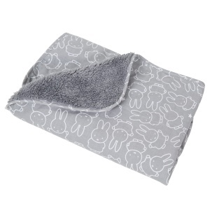 Patura pentru bebelusi roba Babydecke Miffy 80x80 cm 2 fete gri ideala pentru carucior - Img 5