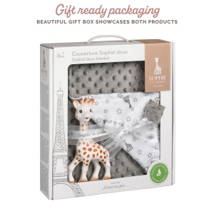 Paturica bebelusi Sophie la Girafe 850740, material moale, gri, 91x73 cm - Img 6