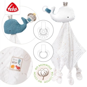 Paturica pentru bebelusi Fehn 056068, din bumbac bio, cu suport pentru suzeta, 34 cm - Img 4