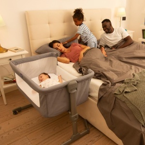 Patut Chicco Next2Me Essential, bej, inaltime ajustabila, cu saltea inclusa - Img 6