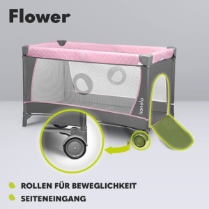 Patut de calatorie Lionelo Flower 4in1 cu masa de schimb, rosu - Img 6