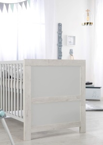Patut Kombi Mila, 70 x 140 cm, inalt adjustable, gri deschis, lemn - Img 2