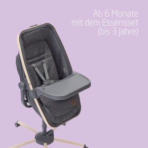Patut Maxi-Cosi Alba All-in-1, Schimbare usoara intre patutul pentru copii, leagan pentru bebelusi si scaun inalt, 0 luni-3 ani (15 kg), Compatibil cu kitul de masa Maxi-Cosi Alba, Beyond Graphite - Img 6