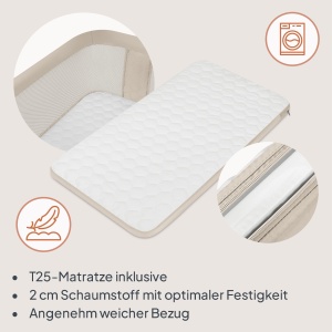 Patut pentru bebelusi Lionelo Pari 3in1, 6 nivele de inaltime, mobil - Img 5