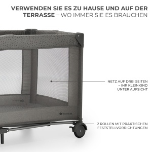 Patut pentru copii Kinderkraft Joy 2 in 1, design modern, gri inchis - Img 4