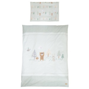 Patut pentru copii Komplettbettset Woodland Buddies, 70 x 140 cm, Alb, cu saltea si lenjerie - Img 6