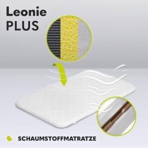 Patut pentru copii Lionelo Leonie Plus 3 in 1, ajustabil, cu roti si cos de depozitare - Img 4
