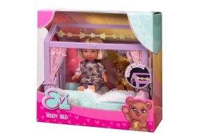 Patut pentru papusi Simba Evi Love Teddy cu pijama si masca de somn, 12cm - Img 4