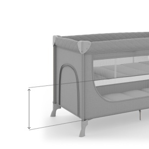 Patut pliabil Kinderkraft LEODY UP, 2-in-1, gri, cu 2 inaltimi - Img 5