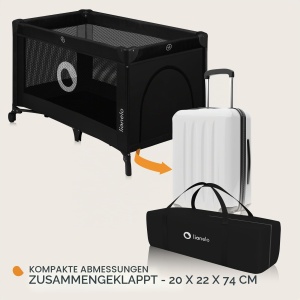 Patut pliabil Lionelo Stefi, 120x60 cm, cu sistem de siguranta LockGuard - Img 4