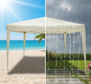 Pavilion pliabil Goodyear 3x3 m bej, impermeabil, pentru gradina si plaja - Img 5