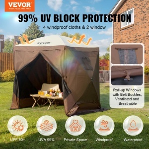 Pavilion Pop-Up VEVOR 6x6 ft Cu Baldachin si Protectie UV Culoare Maro - Img 2