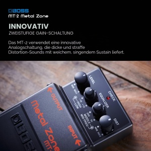 Pedala de efect BOSS MT-2 Metal Zone Distorsie high-gain EQ activ 3-benzi - Img 3