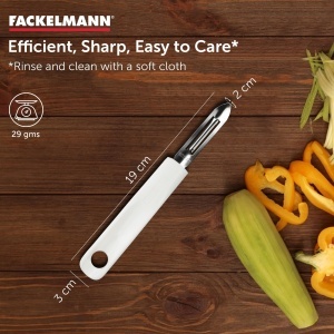 Peeler pentru legume Fackelmann Arcadalina, otel inoxidabil, alb - Img 4