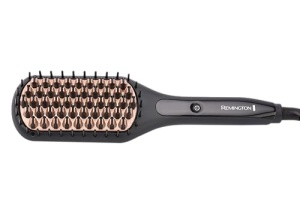 Pensula de indreptat Remington 2in1: Placa de indreptat si perie de par pentru timp redus de coafare (peri acoperiti cu ceramica si antistatici cu capete reci, afisaj digital, 150-230degC) CB7400, Negru - Img 11