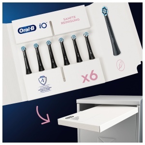 Perie de dinti electrica Oral-B iO cu 6 capete de periere, curatare delicata, negru - Img 2