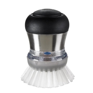 Perie de mana pentru sapun OXO Steel, 6.4 cm diametru, 10.2 cm inaltime