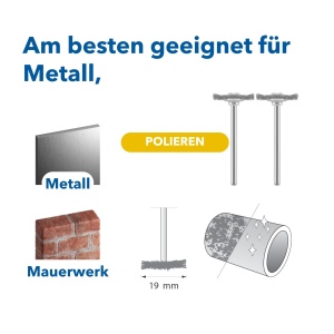 Perie din otel Dremel 428 pentru multifunctional, 2 buc, 19mm, 15.000 rpm - Img 2