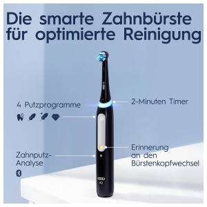 Perie electrica Oral-B iO Series 4, 4 moduri de curatare, negrualb, cu 2 capete de schimb - Img 5