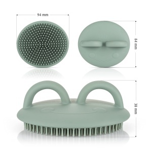 Perie pentru baie reer BabyCare din silicon, culoare mint, cu manere pentru un grip sigur - Img 6
