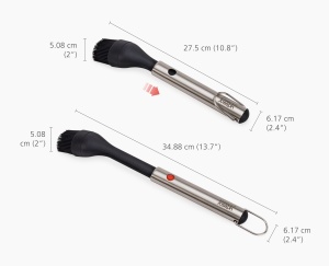 Perie pentru gratar din silicon Joseph Joseph GrillOut cu cap telescopic, peri rezistenti la caldura, maner din otel inoxidabil, usor de curatat - Img 5