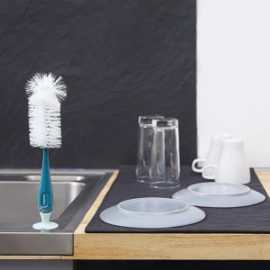 Perie pentru Sticle Babymoov cu Perie pentru Suport, 2 in 1, Albastra - Img 5