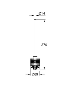 Perie WC GROHE Essentials, 37cm, crom, 7cm latime - Img 3