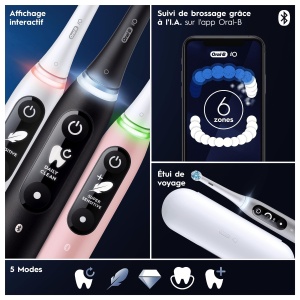 Periuta de dinti electrica Oral-B iO Series 6N, Bluetooth, 5 moduri de curatare, AlbRoz - Img 5