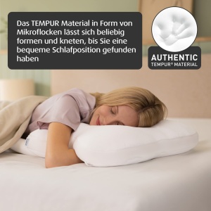 Perna de dormit TEMPUR Ombracio, perna ergonomica de dormit pe burta in forma de fluture, Lie-Feeling Medium Firm, 60 x 50 x 10 cm, alb - Img 4