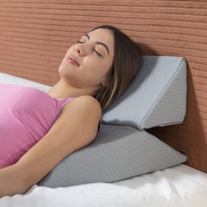 Perna ergonomica multi-pozitii InnovaGoods, din spuma cu memorie, gri, medie - Img 4