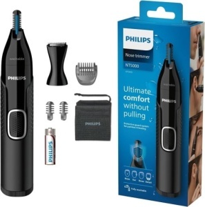 Philips NT5650/16 Aparat de tuns parul pentru nas si urechi seria 5000 pentru tunderea parului si sprancenelor fara smulgere (cu pieptene pentru barba si aparat de tuns de precizie)