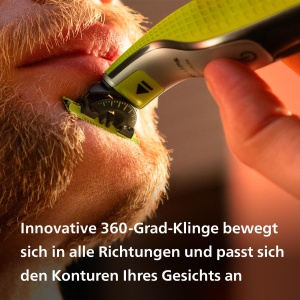 Philips OneBlade 360 Face - Aparat de coafat si tuns barba electric, 2x lama 360, pieptene reglabil 5 in 1, QP2734/30 - Img 3