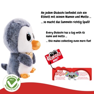 Pinguin de plus NICI Glubschis X-Mas Sniffy 15 cm, ochi stralucitori, albastruAlb - Img 4