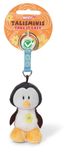 Pinguin Talisminis NICI 37389, 7 cm, Negru, Bean Bag, Suport Chei - Img 1