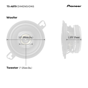Pioneer TS-A879 Seria A 3-12 inch cu 2 cai putere maxima de 450 W tweeter de 25 mm difuzoare coaxiale pereche - Img 6
