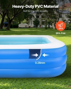 Piscina gonflabila VEVOR 3000x1702x508 mm 1514 litri pentru familie cu kit de reparatii - Img 3