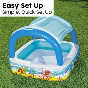 Piscina pentru copii Bestway Canopy Play 147x147x122 cm cu acoperis detasabil - Img 5