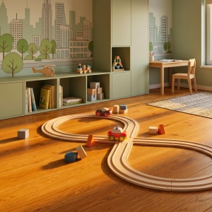 Pista de curse HABA Cars 27 piese din lemn, cu 2 masini, ecologic, pentru copii de la 2 ani - Img 2